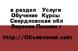  в раздел : Услуги » Обучение. Курсы . Свердловская обл.,Верхняя Пышма г.